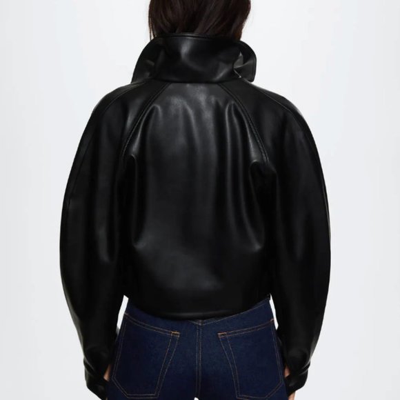 Short leather-effect jacket - Picture 3 of 4